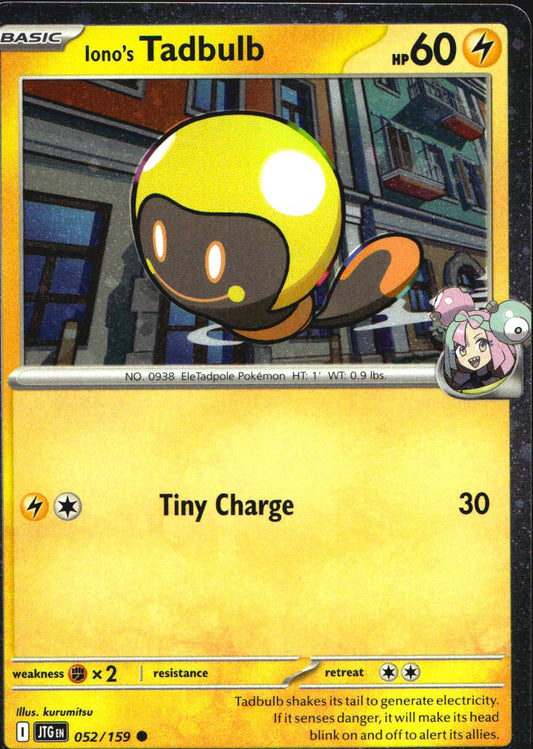 Iono's Tadbulb 052/159 Cosmos Holo Common Journey Together Pokemon Near Mint