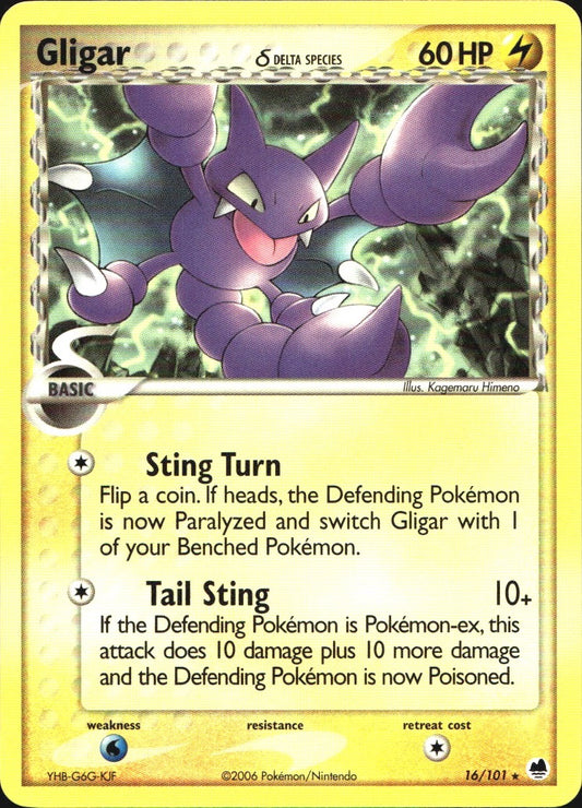 Gligar 16/101 Rare Dragon Frontiers Pokemon Near Mint