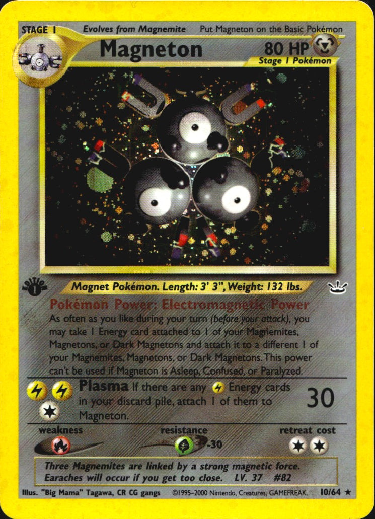 Magneton 10/64 Holo Rare Neo Revelation Pokemon 1st Edition Holofoil Near Mint