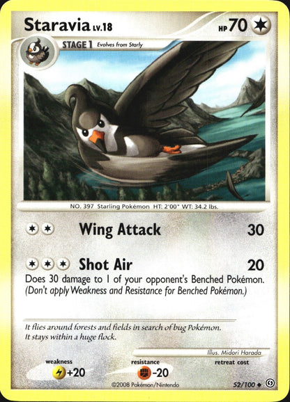 Staravia 52/100 Uncommon Stormfront Pokemon Near Mint