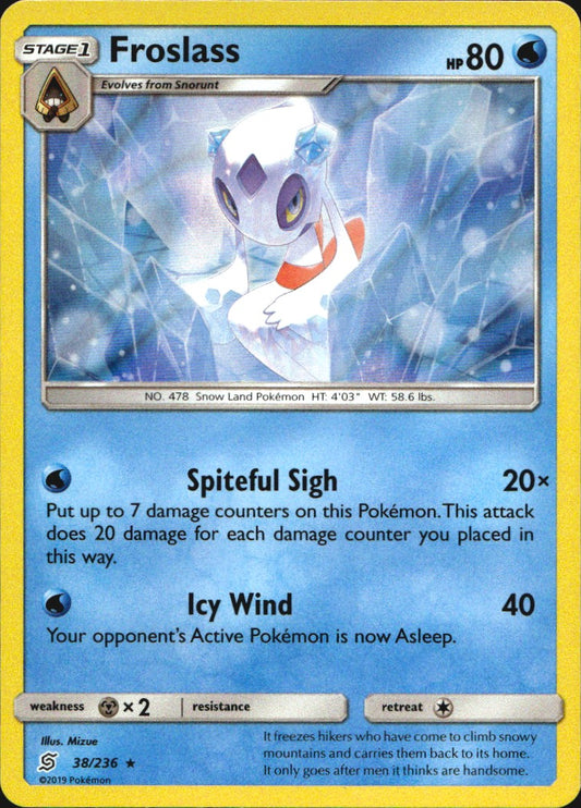 Froslass 38/236 Holo Rare Unified Minds Pokemon Near Mint