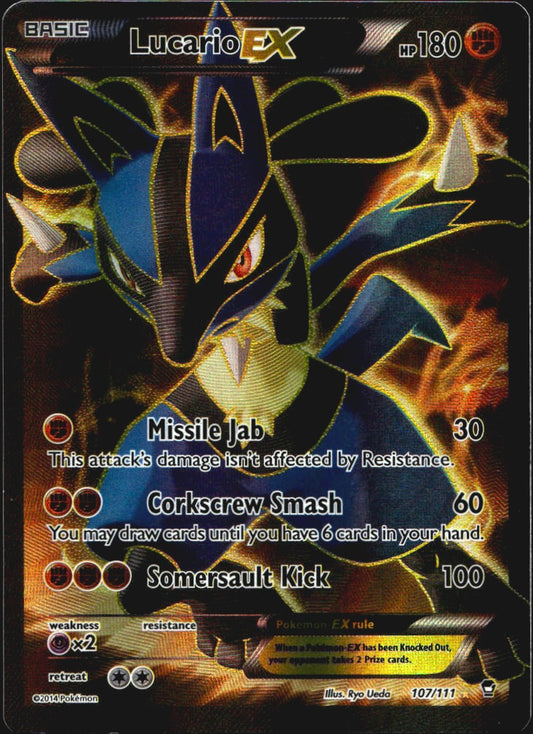 Lucario EX 107/111 Rare Ultra Furious Fists Pokemon Lightly Played