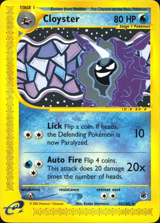 Cloyster 42/165 Rare Expedition Base Set Pokemon Near Mint