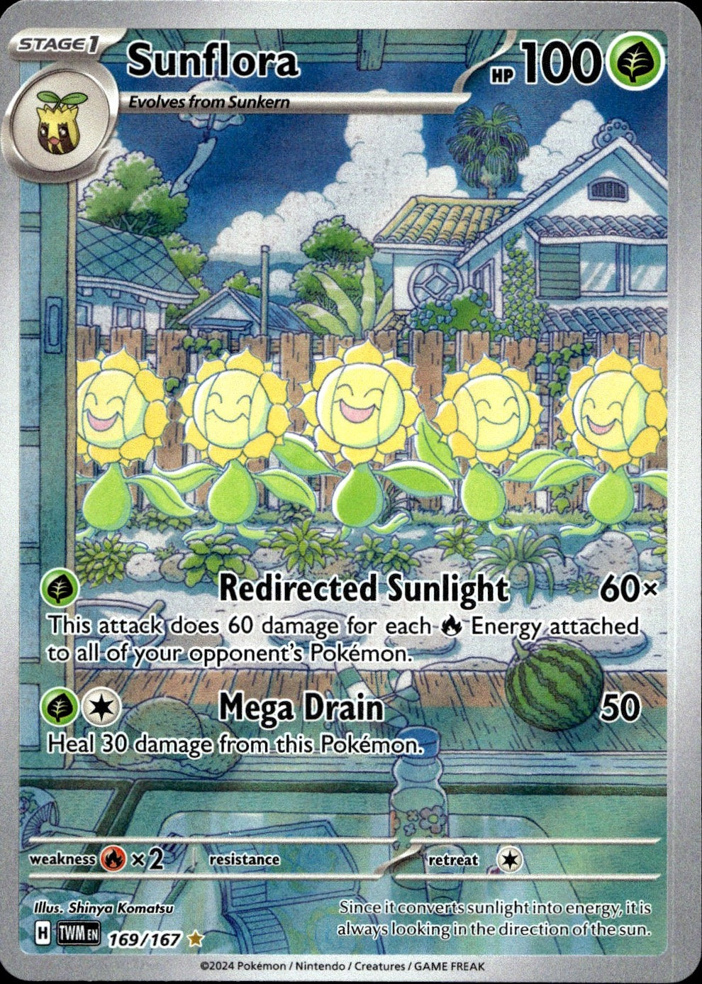 Sunflora 169/167 Illustration Rare Twilight Masquerade Pokemon Near Mint