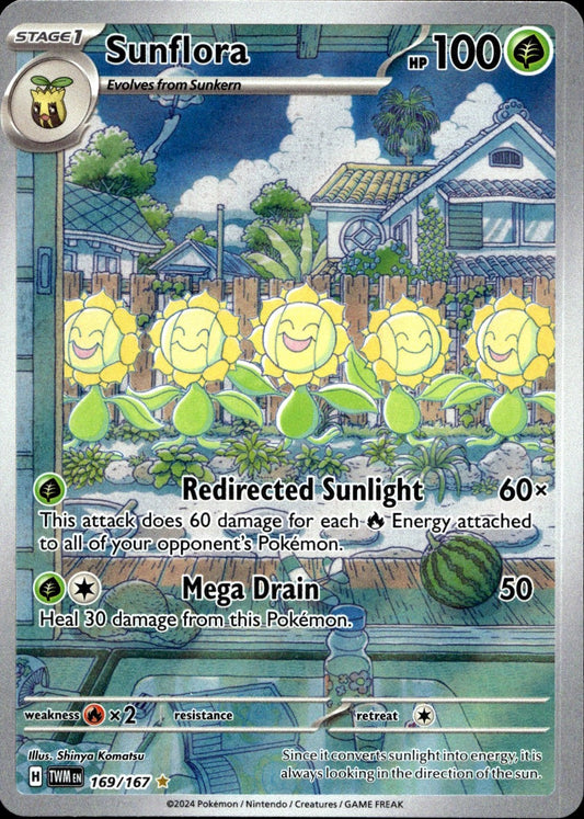 Sunflora 169/167 Illustration Rare Twilight Masquerade Pokemon Near Mint