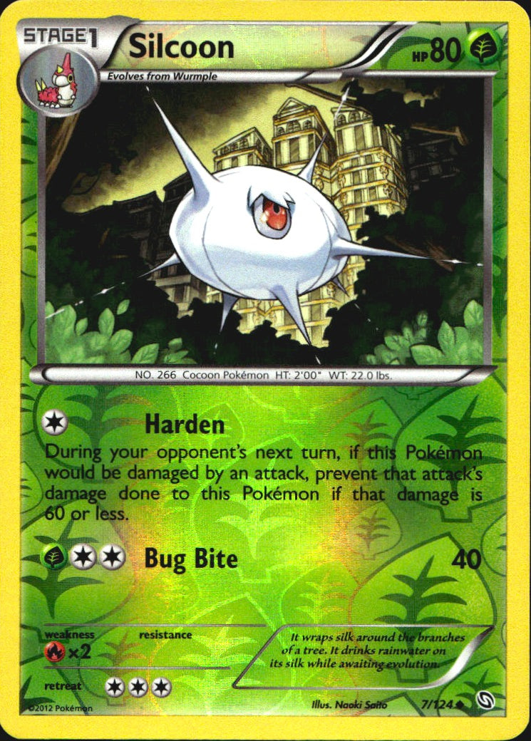 Silcoon 7/124 Uncommon Dragons Exalted Pokemon Reverse Holo Near Mint