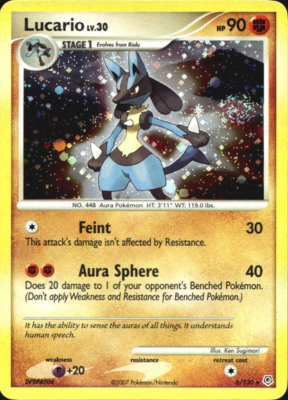 Lucario 6/130 Holo Rare Diamond & Pearl Pokemon Near Mint