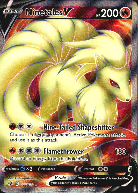 Ninetales V 177/192 Rare Ultra Rebel Clash Pokemon Near Mint