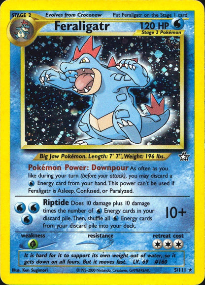 Feraligatr 5/111 Holo Rare Neo Genesis Pokemon Moderately Played