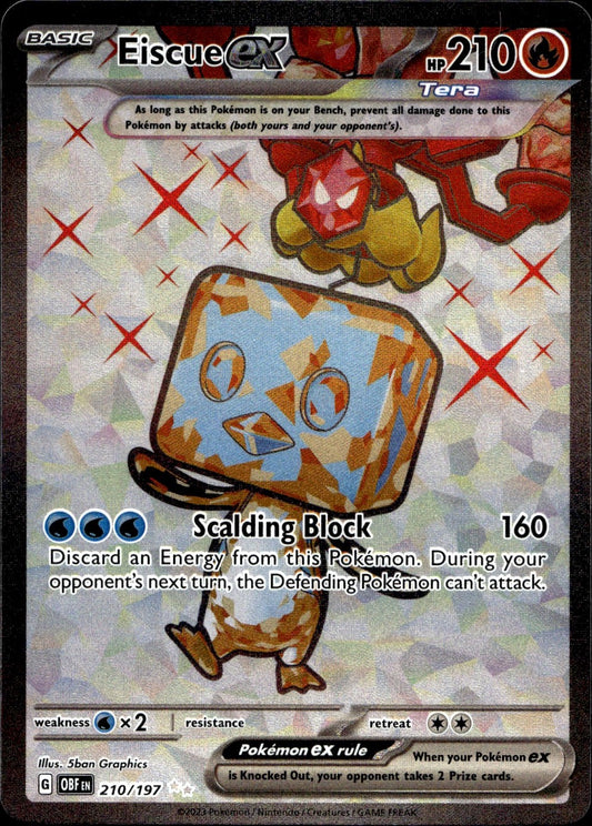 Eiscue ex 210/197 Ultra Rare Obsidian Flames Pokemon Near Mint