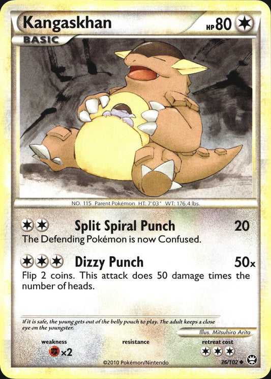 Kangaskhan 36/102 Uncommon HGSS Triumphant Pokemon Near Mint