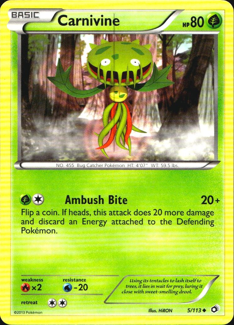 Carnivine 5/113 Uncommon Legendary Treasures Pokemon Near Mint