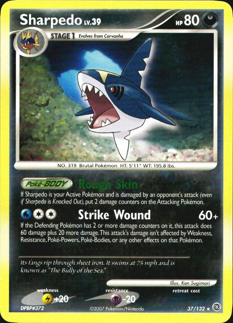Sharpedo 37/132 Rare Secret Wonders Pokemon Near Mint
