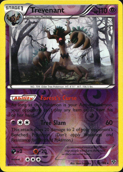 Trevenant 55/146 Holo Rare XY Pokemon Reverse Holo Near Mint