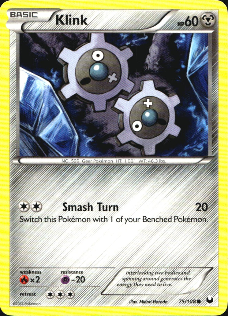 Klink 75/108 Common Dark Explorers Pokemon Near Mint