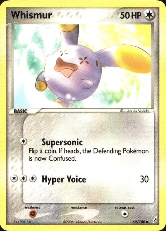 Whismur 69/100 Common Crystal Guardians Pokemon Near Mint
