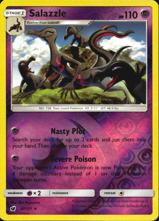 Salazzle 47/111 Holo Rare Crimson Invasion Pokemon Reverse Holo Near Mint