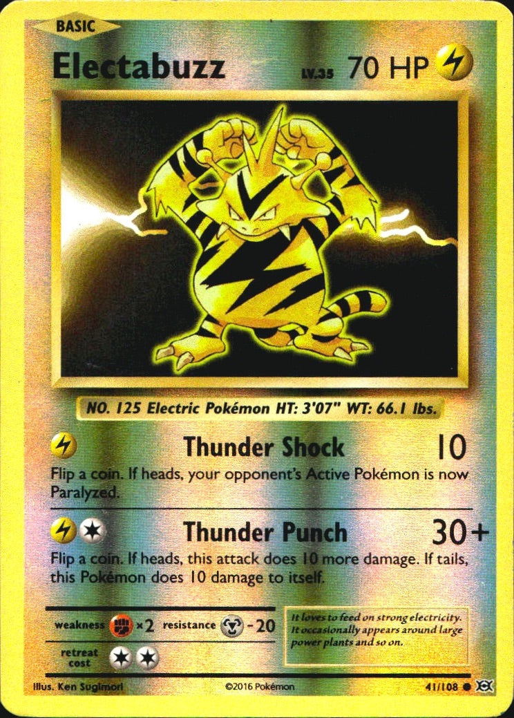 Electabuzz 41/108 Common Evolutions Pokemon Reverse Holo Near Mint