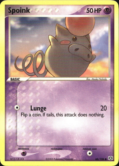 Spoink 66/106 Common Emerald Pokemon Near Mint