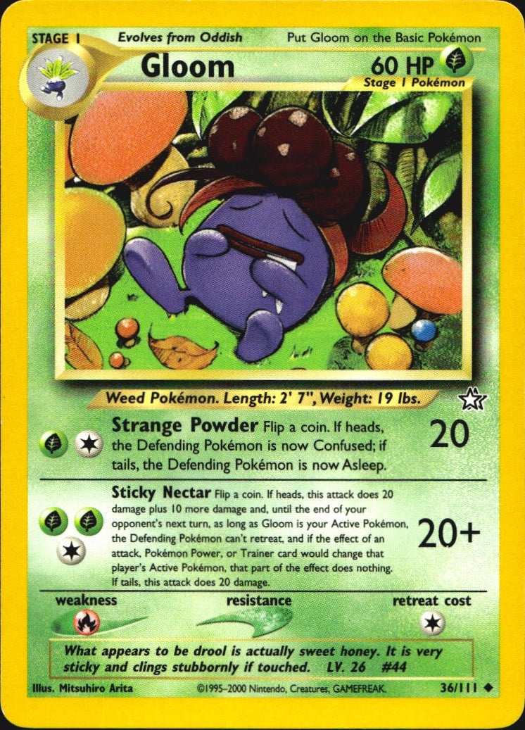 Gloom 36/111 Uncommon Neo Genesis Pokemon Near Mint