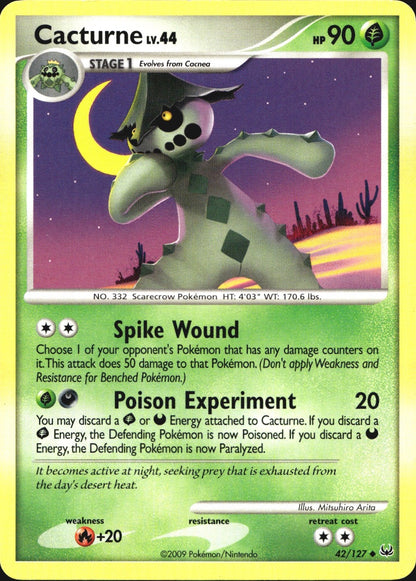 Cacturne 42/127 Uncommon Platinum Pokemon Near Mint