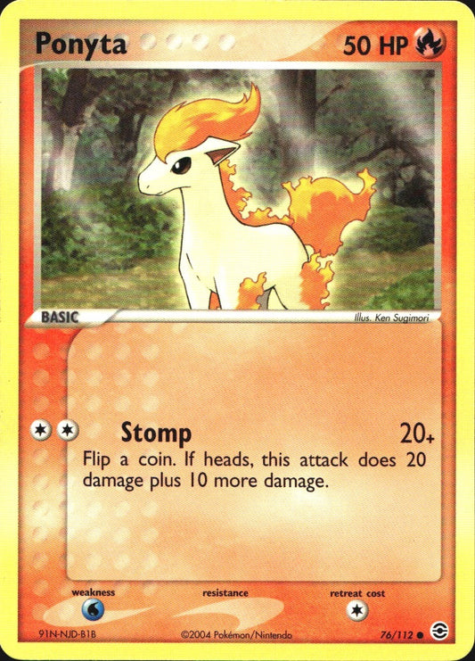 Ponyta 76/112 Common FireRed & LeafGreen Pokemon Near Mint