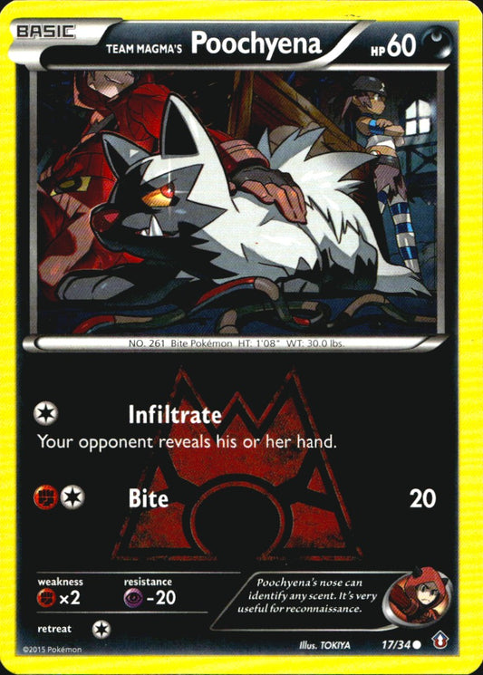 Team Magma's Poochyena 17/34 Common Double Crisis Pokemon Near Mint