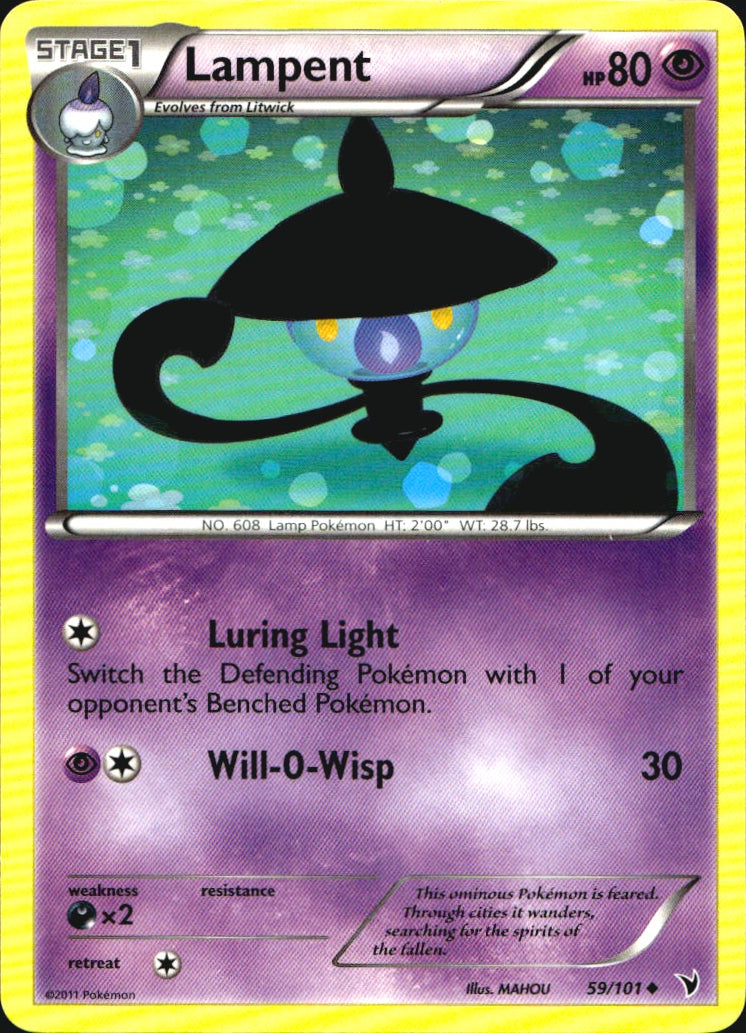 Lampent 59/101 Uncommon Noble Victories Pokemon Near Mint