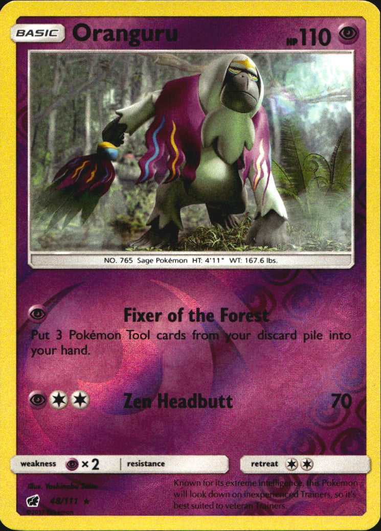 Oranguru 48/111 Rare Crimson Invasion Pokemon Reverse Holo Near Mint