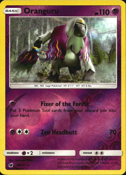 Oranguru 48/111 Rare Crimson Invasion Pokemon Reverse Holo Near Mint