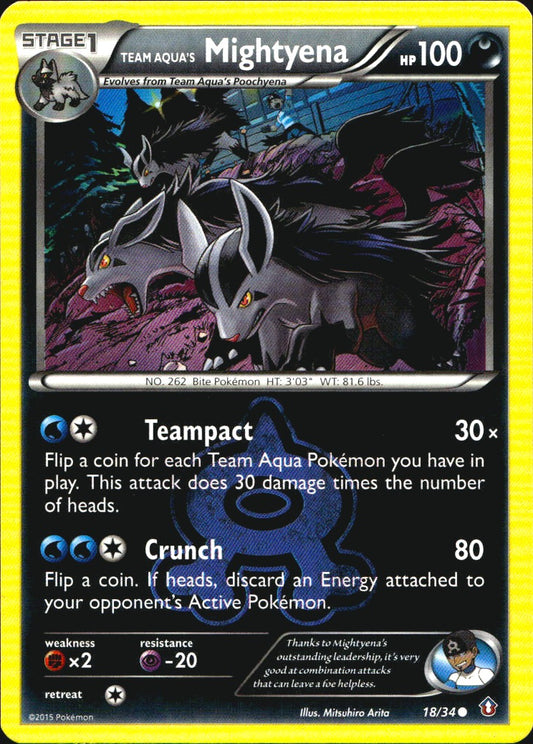 Team Aqua's Mightyena 18/34 Common Double Crisis Pokemon Near Mint