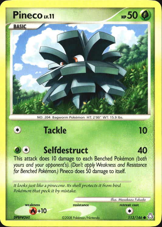 Pineco 113/146 Common Legends Awakened Pokemon Near Mint