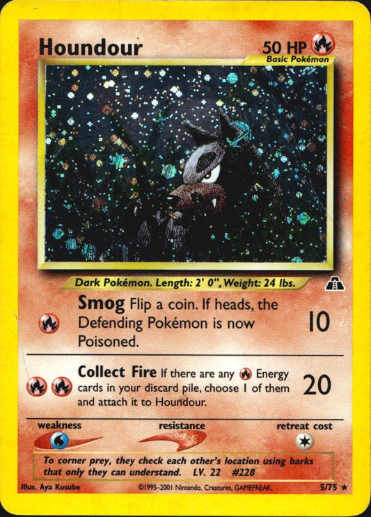Houndour 5/75 Holo Rare Neo Discovery Pokemon Moderately Played