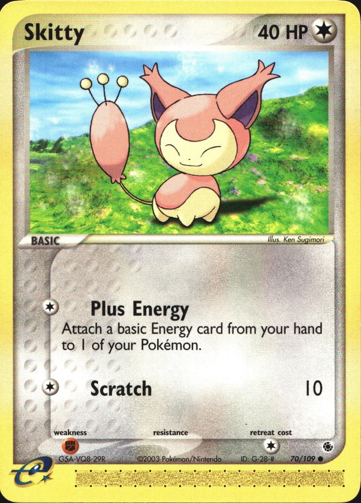 Skitty 70/109 Common Ruby & Sapphire Pokemon Near Mint