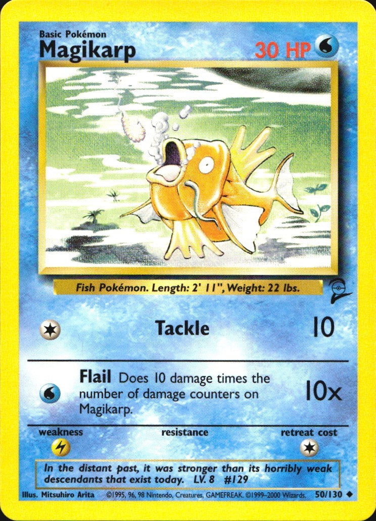 Magikarp 50/130 Uncommon Base Set 2 Pokemon Near Mint