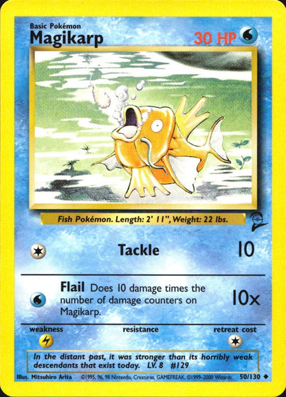 Magikarp 50/130 Uncommon Base Set 2 Pokemon Near Mint