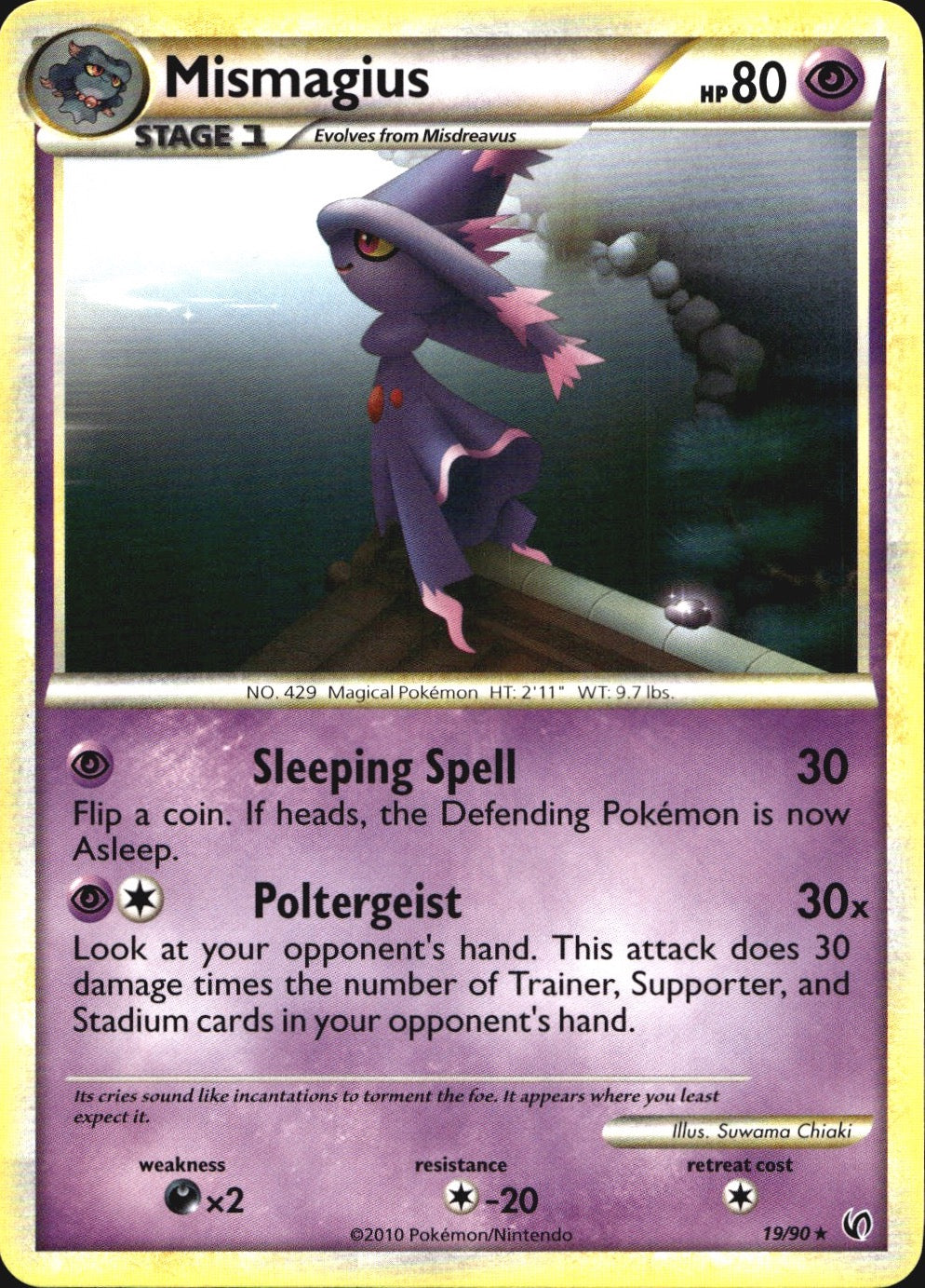 Mismagius 19/90 Rare HGSS Undaunted Pokemon Near Mint