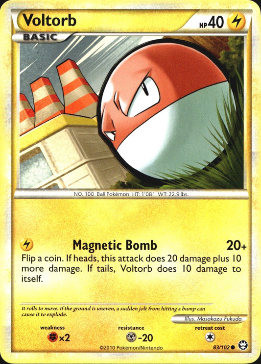 Voltorb 83/102 Common HGSS Triumphant Pokemon Near Mint