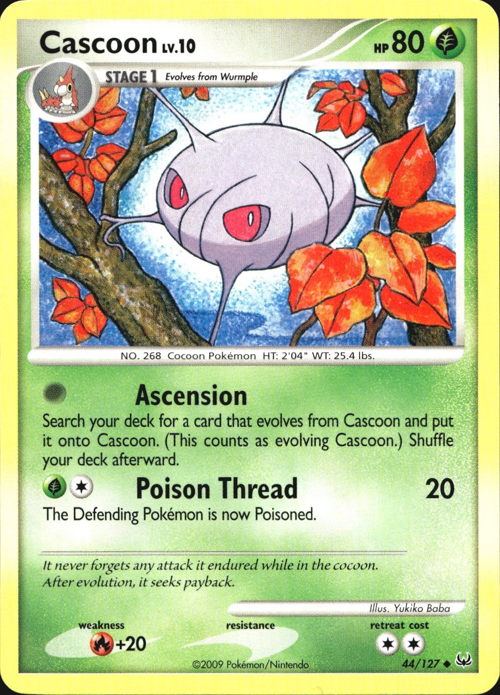 Cascoon 44/127 Uncommon Platinum Pokemon Near Mint