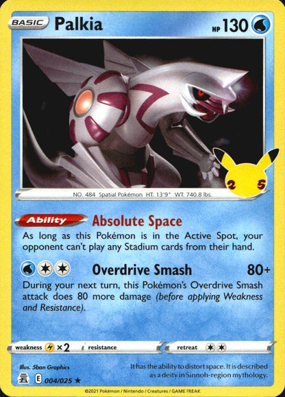 Palkia 004/025 Rare Celebrations Pokemon Near Mint