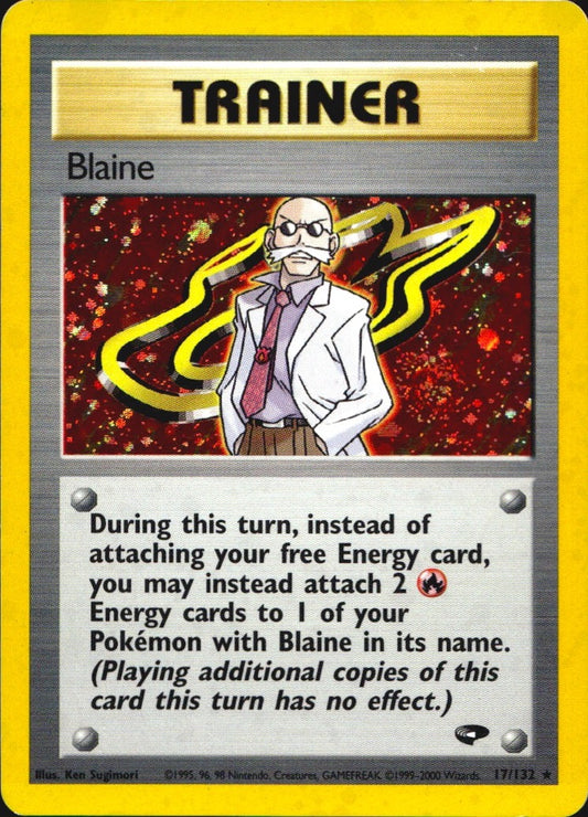 Blaine 17/132 Holo Rare Gym Challenge Pokemon Moderately Played