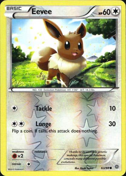 Eevee 63/98 Common Ancient Origins Pokemon Reverse Holo Near Mint