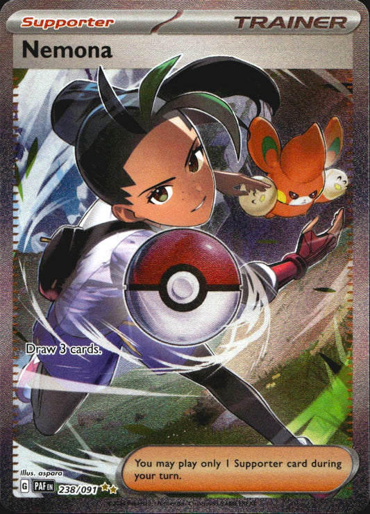 Nemona 238/091 Special Illustration Rare Paldean Fates Pokemon Near Mint