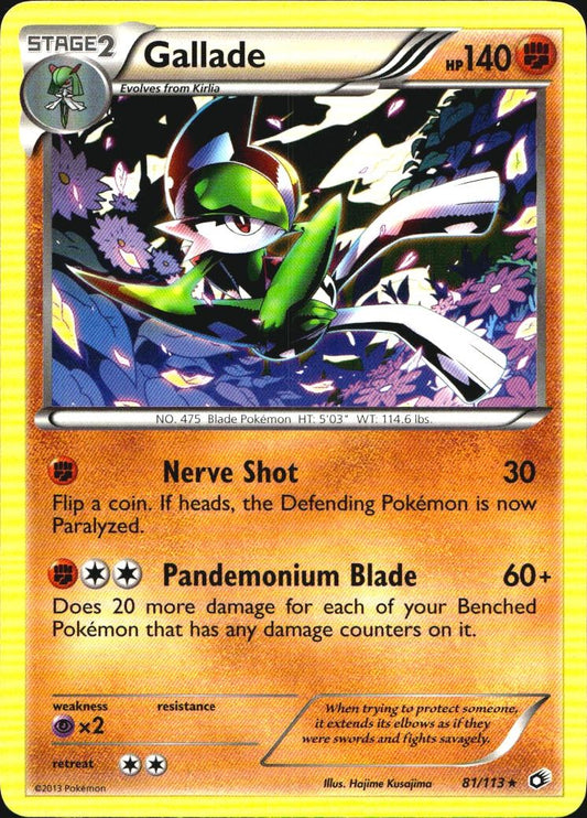 Gallade 81/113 Rare Legendary Treasures Pokemon Near Mint