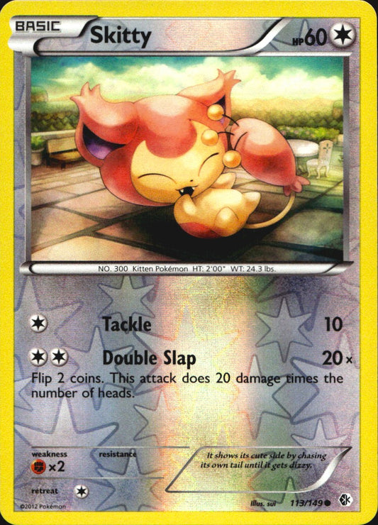 Skitty 113/149 Common Boundaries Crossed Pokemon Reverse Holo Near Mint