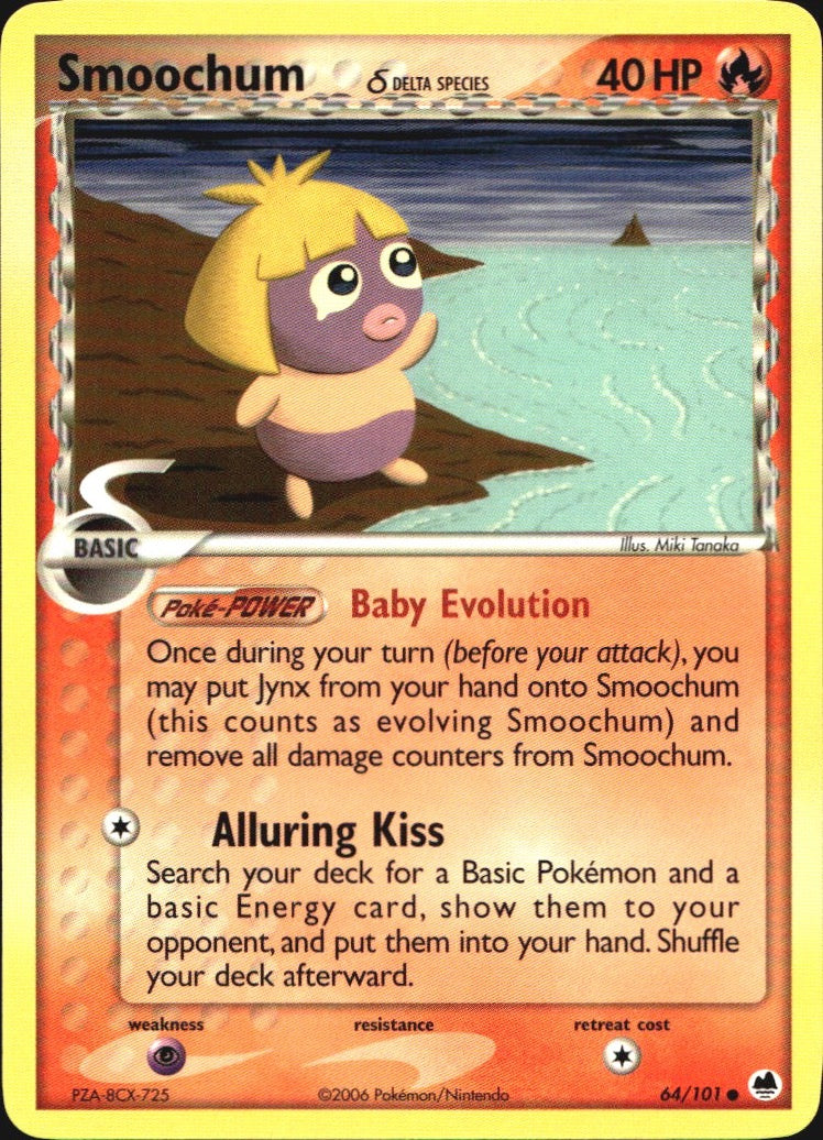 Smoochum 64/101 Common Dragon Frontiers Pokemon Near Mint