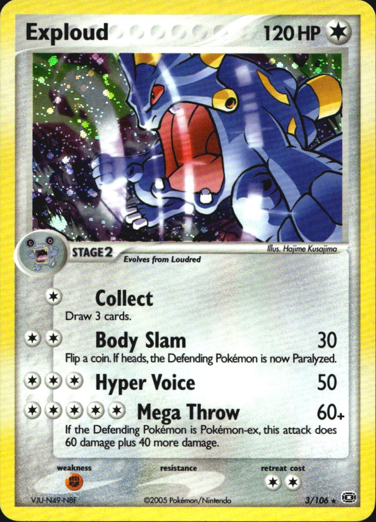 Exploud 3/106 Holo Rare Emerald Pokemon Near Mint
