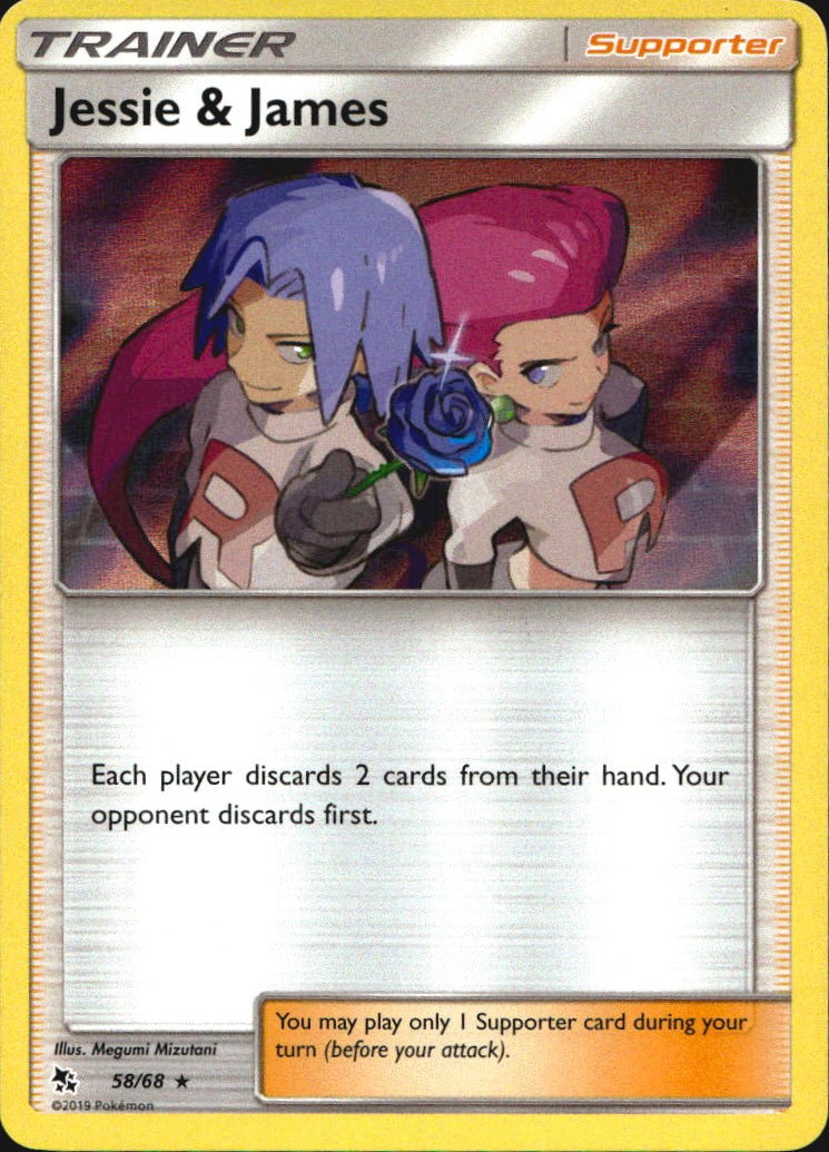 Jessie & James 58/68 Holo Rare Hidden Fates Pokemon Near Mint