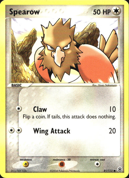 Spearow 81/112 Common FireRed & LeafGreen Pokemon Near Mint
