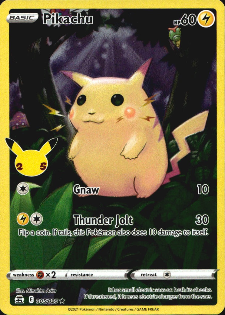 Pikachu 005/025 Holo Rare Celebrations Pokemon Near Mint